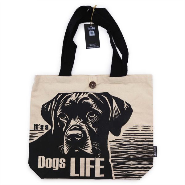 Iconische Classic Draagtas - Het is een Hondenleven - Wit 10oz (36x43x10cm)