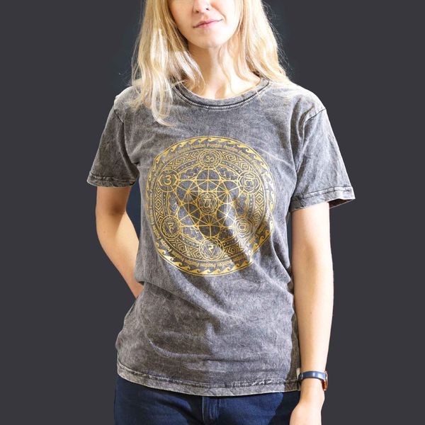 Kleine Steen Gewassen T-shirt - Chakra - Donkergrijs