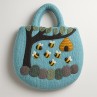 Boom en Bijenkorf Vilt Tas - 35x27cm