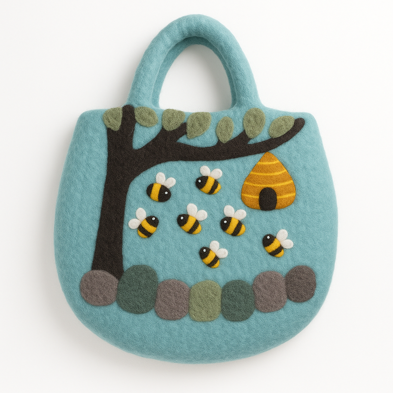 Boom en Bijenkorf Vilt Tas - 35x27cm