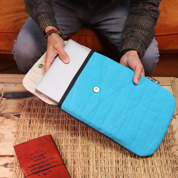 Laptop Beschermhoes - Turquoise Topper - 14oz Stonewash
