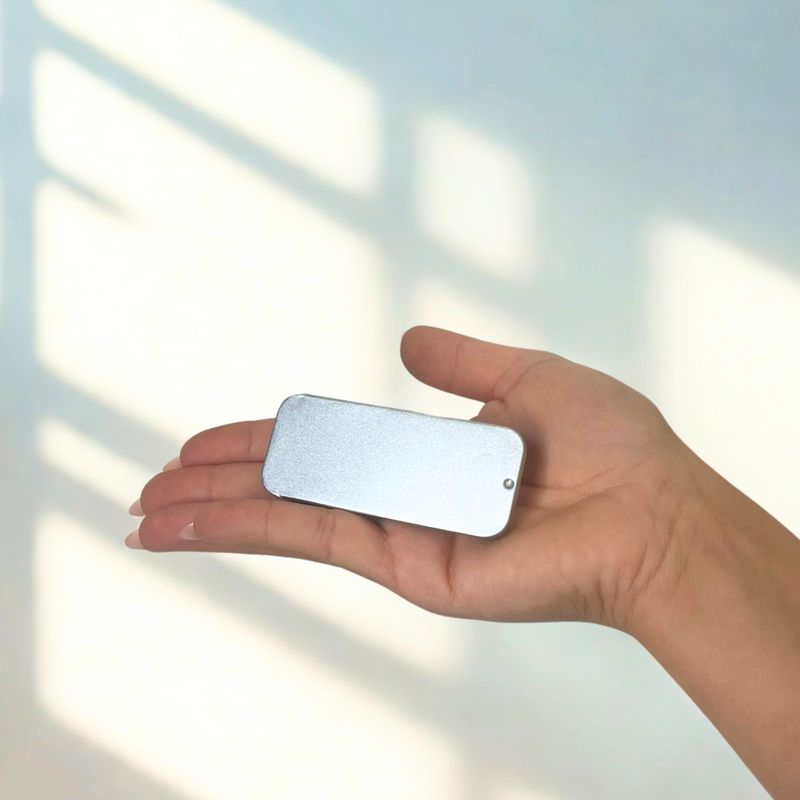 Schuifdeksel Mini Blikdispenser - 20g (7x4,2x1,5cm)