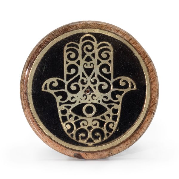 Goud & Zwart op Mangohout - Hamsa