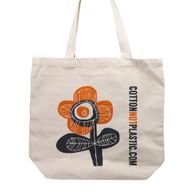 Katoenen Tas - Heldere Bloem - (4x mixed Ontwerp)