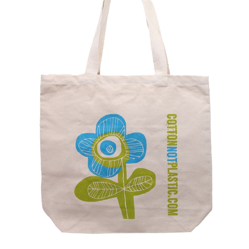 Katoenen Tas - Heldere Bloem - (4x mixed Ontwerp)
