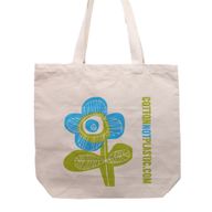 Katoenen Tas - Heldere Bloem - (4x mixed Ontwerp)