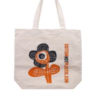 Katoenen Tas - Heldere Bloem - (4x mixed Ontwerp)