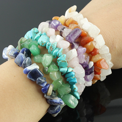 Geslepen Edelstenen Stukjes Armband