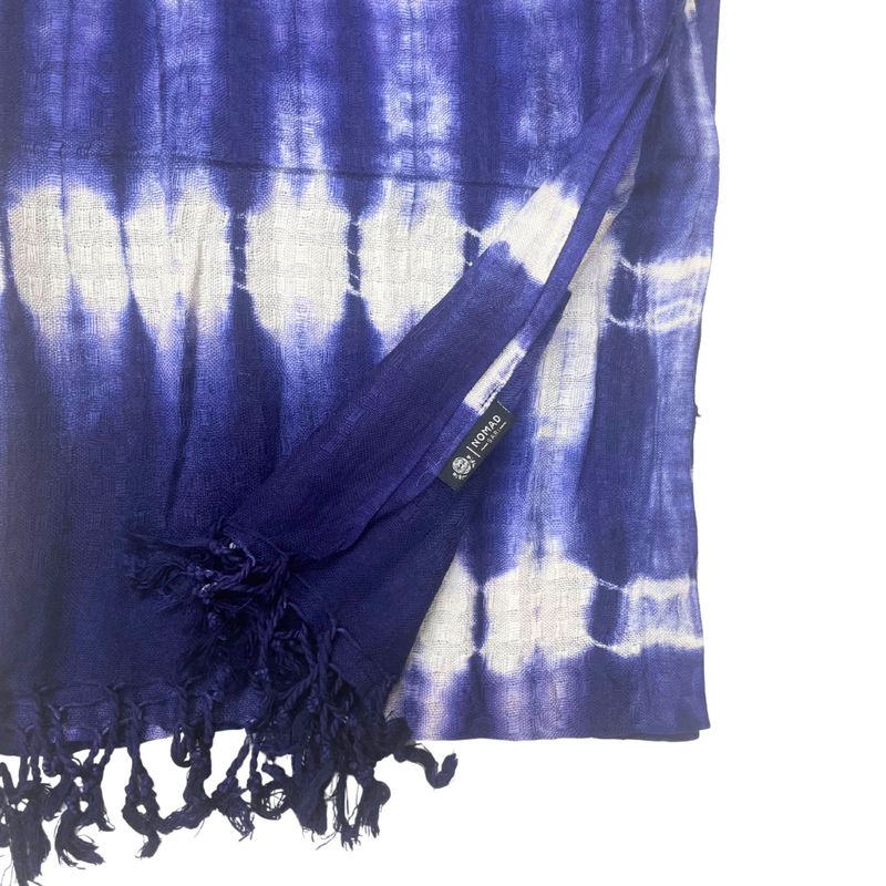 Boho Java Art Sjaal – Indigo Strepen – 62x200cm