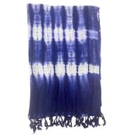 Boho Java Art Sjaal – Indigo Strepen – 62x200cm
