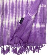 Boho Java Art Sjaal – Lavendelstrepen & Motief – 62x200cm