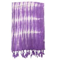 Boho Java Art Sjaal – Lavendelstrepen & Motief – 62x200cm