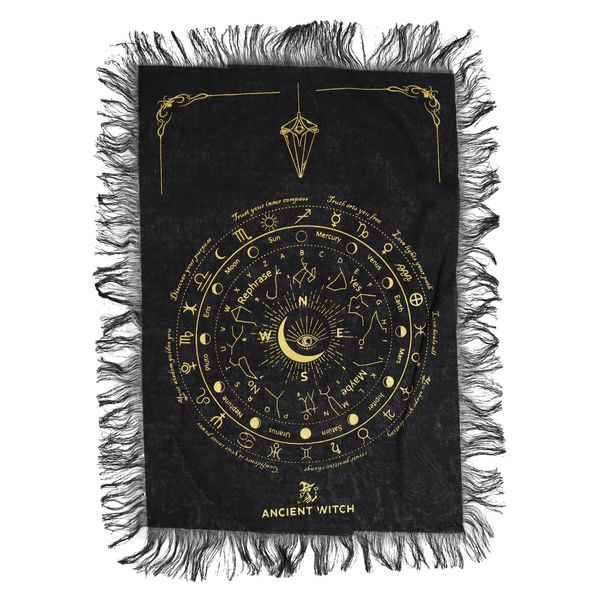 Alziend Oog – Pendel Waarzegdoek – Zwart & Goud