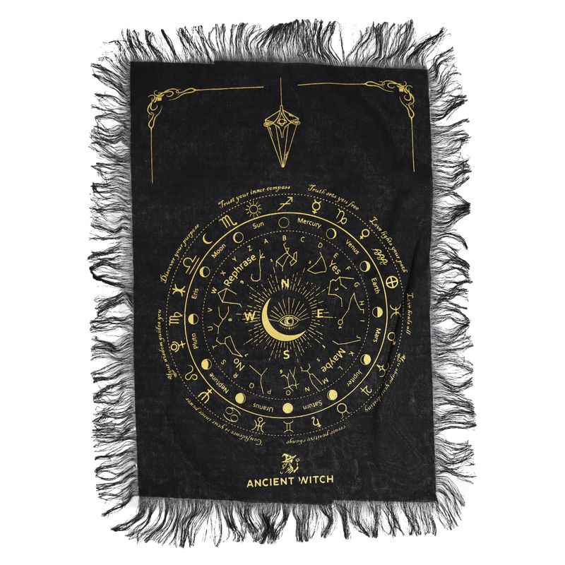Alziend Oog – Pendel Waarzegdoek – Zwart & Goud