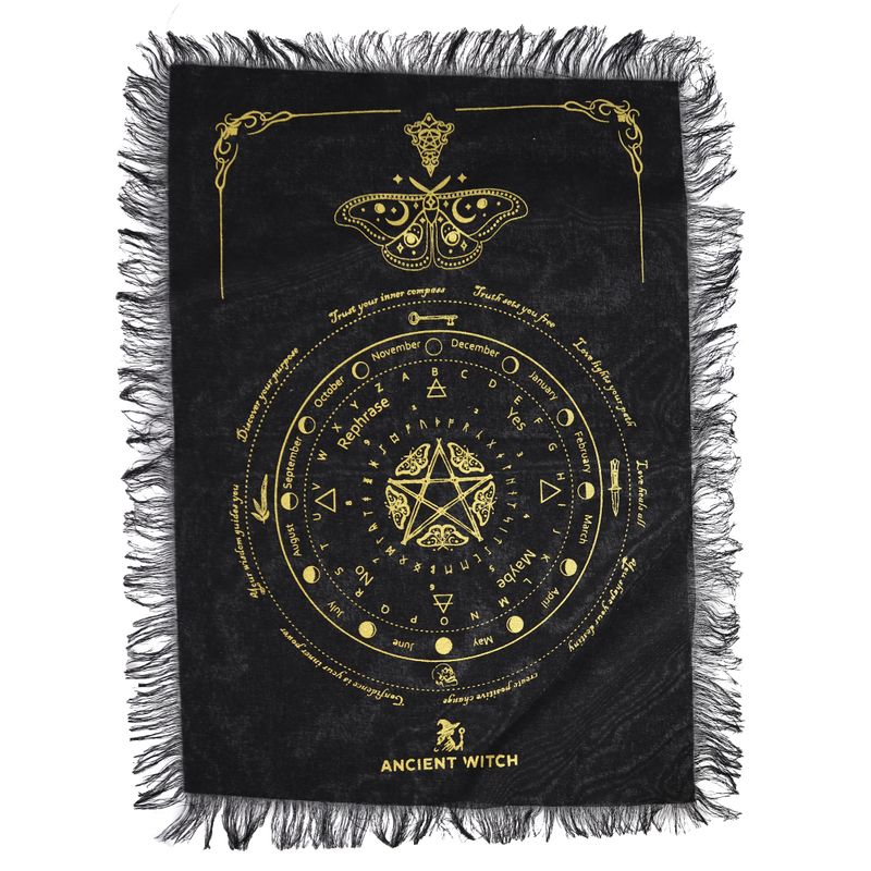 Mystieke Mot – Pendel Waarzegdoek – Zwart & Goud