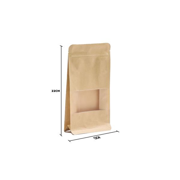 Kraft Squat Window Zakjes - 12x22cm