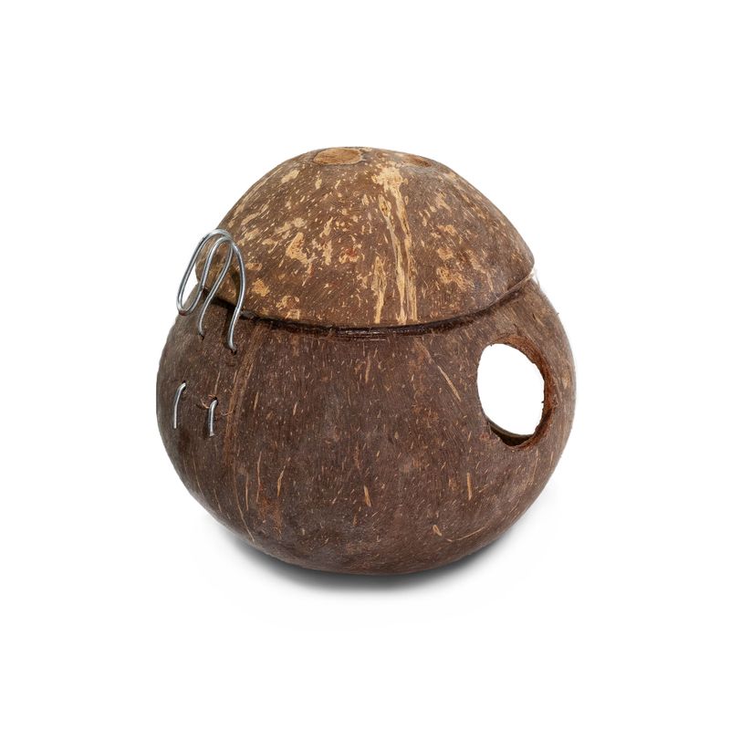 Natuurlijk Kokosnoot Vogelhuisje - met Haak - 13cm