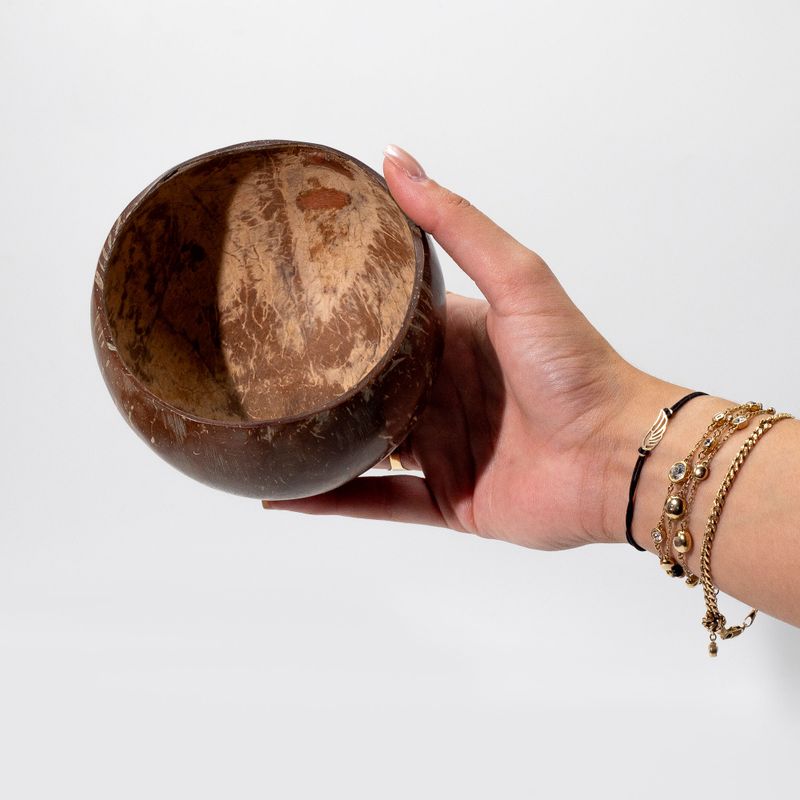 Sm Natural Coconut Bowl - gepolijst - voor ambachtelijk gebruik - 7x10cm