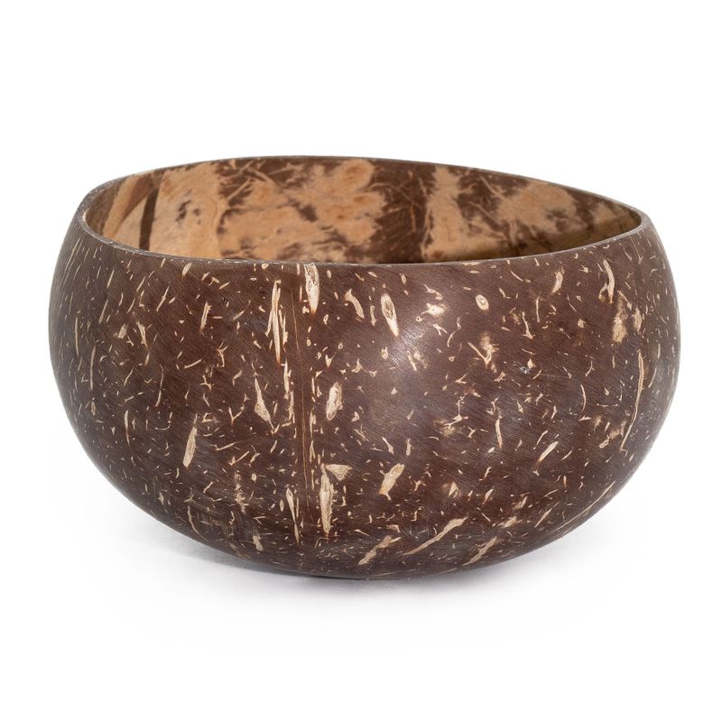 Lrg Natural Coconut Bowl - gepolijst - voor ambachtelijk gebruik - 10x14cm