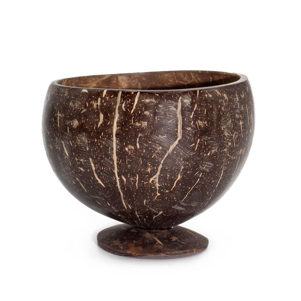 Sm Natural Coconut Bowl - gepolijst - voor ambachtelijk gebruik - 9x10cm op standaard