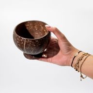 Sm Natural Coconut Bowl - gepolijst - voor ambachtelijk gebruik - 9x10cm op standaard
