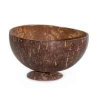 Med Natural Coconut Bowl - gepolijst - voor ambachtelijk gebruik - 8x13cm op standaard