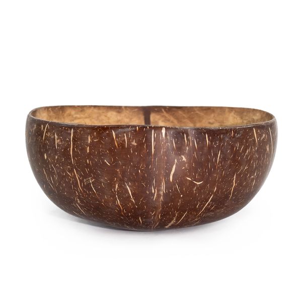 Med Natural Coconut Bowl - gepolijst - voor ambachtelijk gebruik - 6x13cm