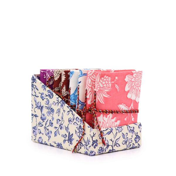 Florale Print Assorti Katoenen Gebonden Notitieboekjes 7x10cm (displaypakket)