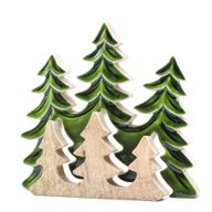 Lost in the Forrest - Drie Bomen 3D Houten Decoratie - 20x23cm