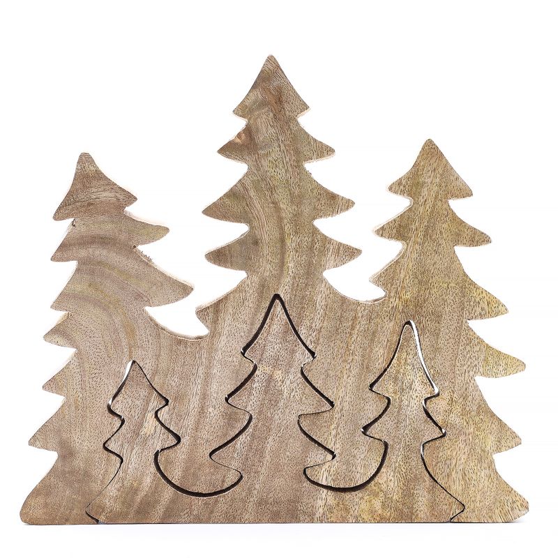 Lost in the Forrest - Drie Bomen 3D Houten Decoratie - 20x23cm
