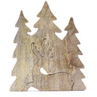 Lost in the Forrest - Hert in het Bos 3D Houten Decoratie - 23x20cm