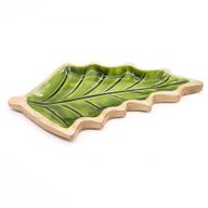 Lost in the Forrest - Emaille Blad Houten Kom - 33x17cm