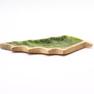 Lost in the Forrest - Emaille Blad Houten Kom - 33x17cm
