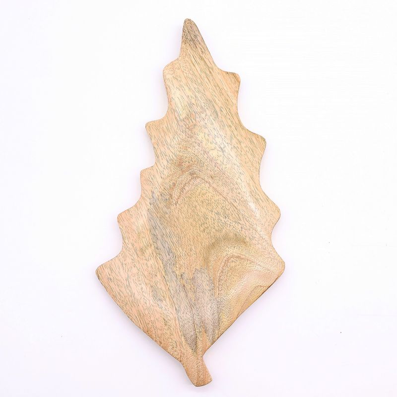 Lost in the Forrest - Emaille Blad Houten Kom - 33x17cm
