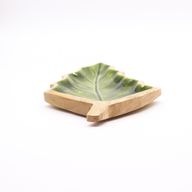Lost in the Forrest - Emaille Blad Houten Kom - 33x17cm