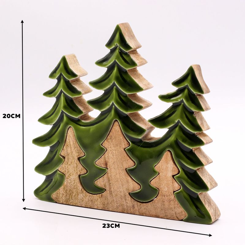 Lost in the Forrest - Drie Bomen 3D Houten Decoratie - 20x23cm