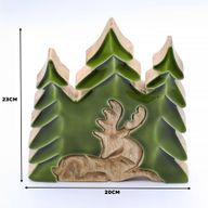 Lost in the Forrest - Hert in het Bos 3D Houten Decoratie - 23x20cm