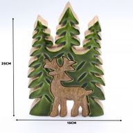 Lost in the Forrest - Hert in het Bos 3D Houten Decoratie - 25x15cm