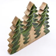 Lost in the Forrest - Drie Bomen 3D Houten Decoratie - 20x23cm
