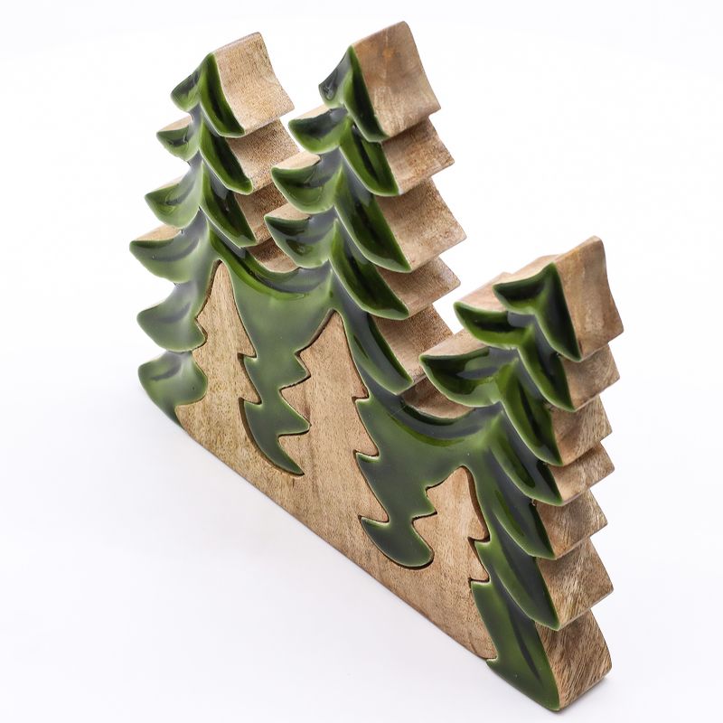 Lost in the Forrest - Drie Bomen 3D Houten Decoratie - 20x23cm
