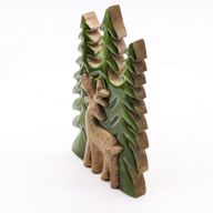 Lost in the Forrest - Hert in het Bos 3D Houten Decoratie - 25x15cm