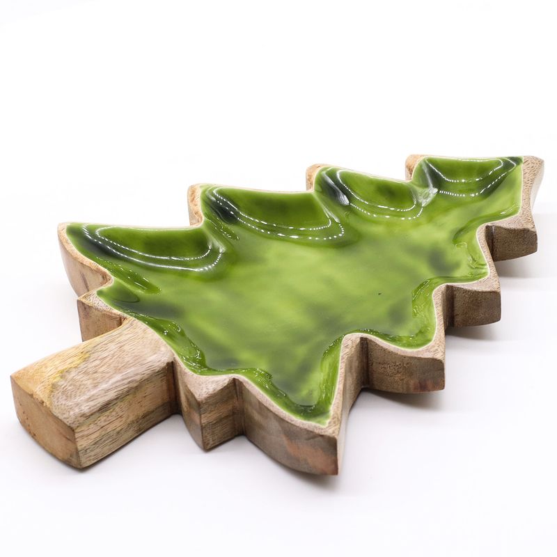 Lost in the Forrest - Emaille Boom Houten Kom - 25x19cm