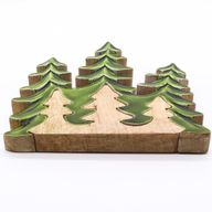 Lost in the Forrest - Drie Bomen 3D Houten Decoratie - 20x23cm