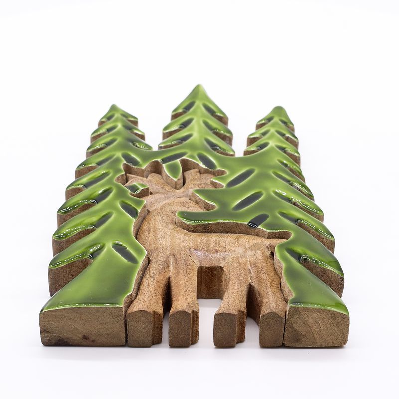 Lost in the Forrest - Hert in het Bos 3D Houten Decoratie - 25x15cm