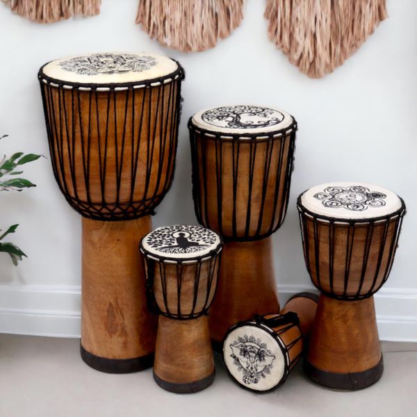 Olifant Djembe met Brede Bovenkant – 20 cm
