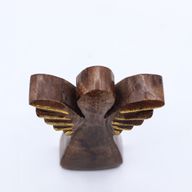 Kleine Mango Houten Engel - Gouden Decor - 12cm