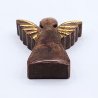 Kleine Mango Houten Engel - Gouden Decor - 12cm