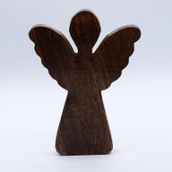 Grote Mango Houten Engel - Gouden Decor - 19cm