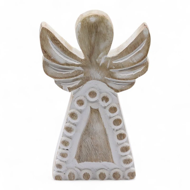 Mango Houten Engel - Whitewash - 13cm