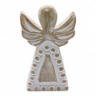 Mango Houten Engel - Whitewash - 13cm
